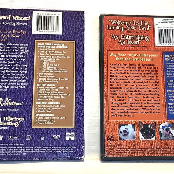 The Osbournes DVD First (Pre-O) Second (New) Seasons Censored &Un Cdn Eng French - Picture 2 of 13